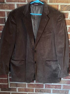 Covington Men 44R Chocolate Brown Corduroy Single Breasted Two-Button Blazer